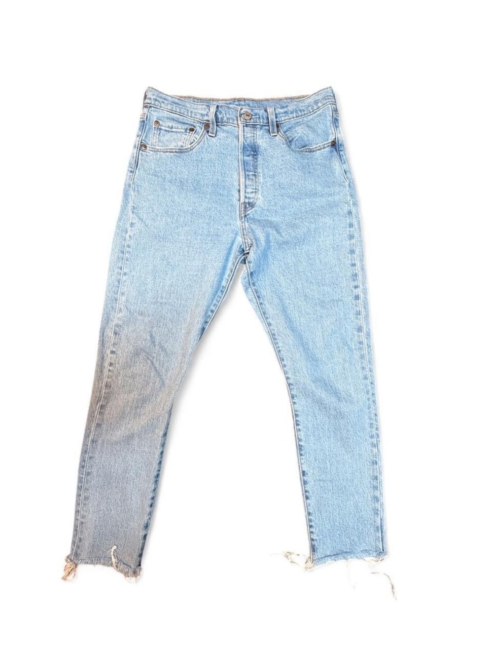 Levi’s 501 Skinny Jeans Women’s 29x28 Light Wash Raw Hem Button Fly